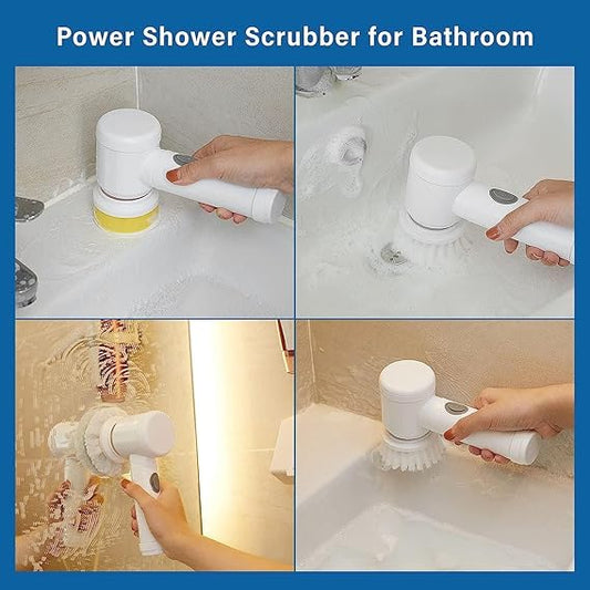 Multi-Functional  Electric  Cleaning Brush  5 in 1 Magic  Power Scrubber  with 5 Brush  Heads