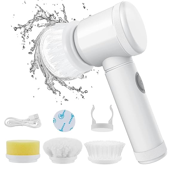 Multi-Functional  Electric  Cleaning Brush  5 in 1 Magic  Power Scrubber  with 5 Brush  Heads