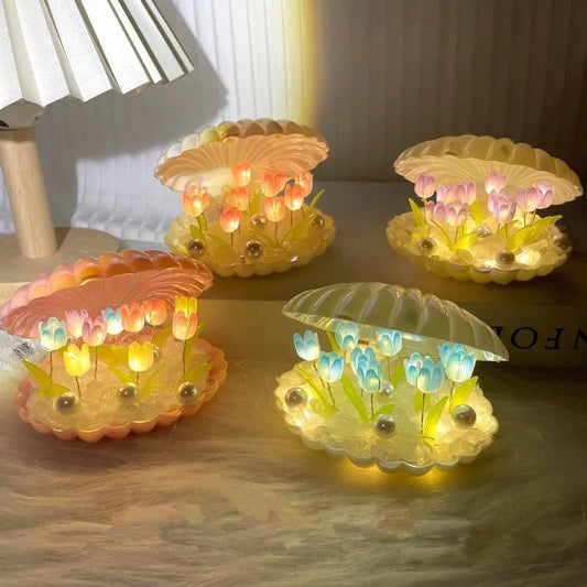 Shell Night Light, Shell  Table Lamp, Shell  Night Light with,  Bedside